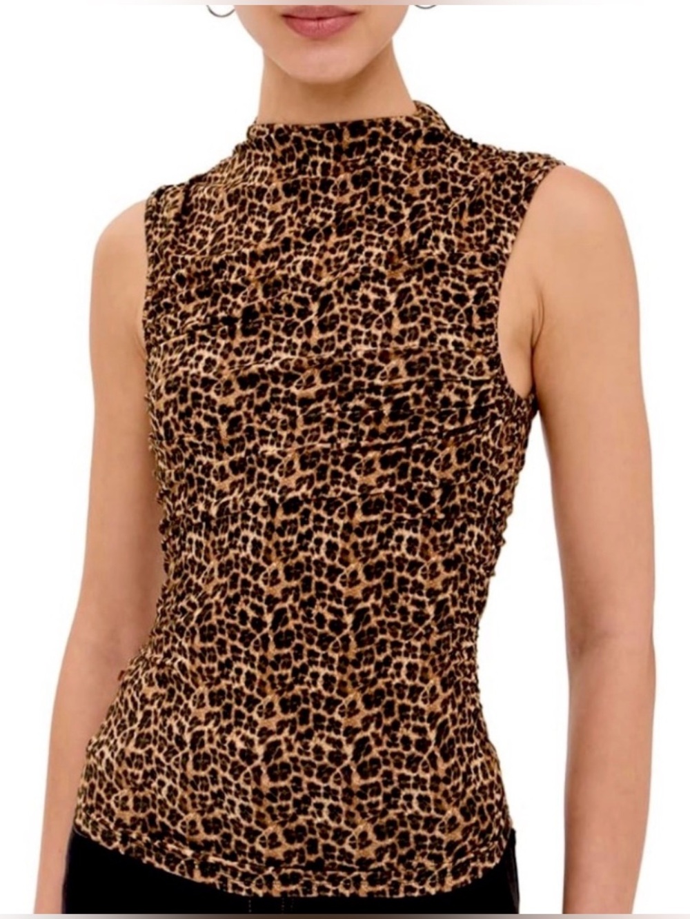 Miaou ‘Cam’ Chic Leopard Print Sleeveless Top, NEW